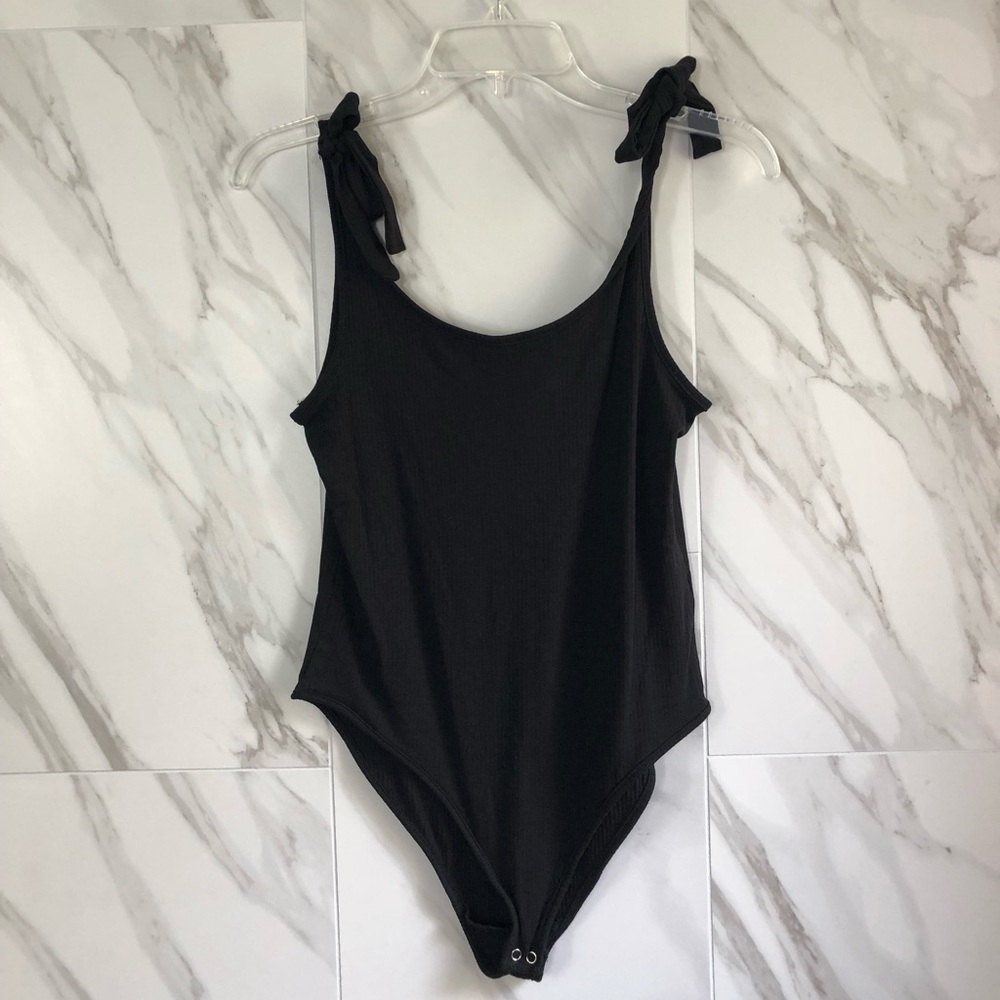 Black Bow-Tie Body Suit